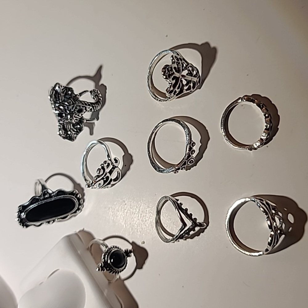 NWT silver color metal rings.  All sold together.
